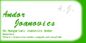 andor joanovics business card